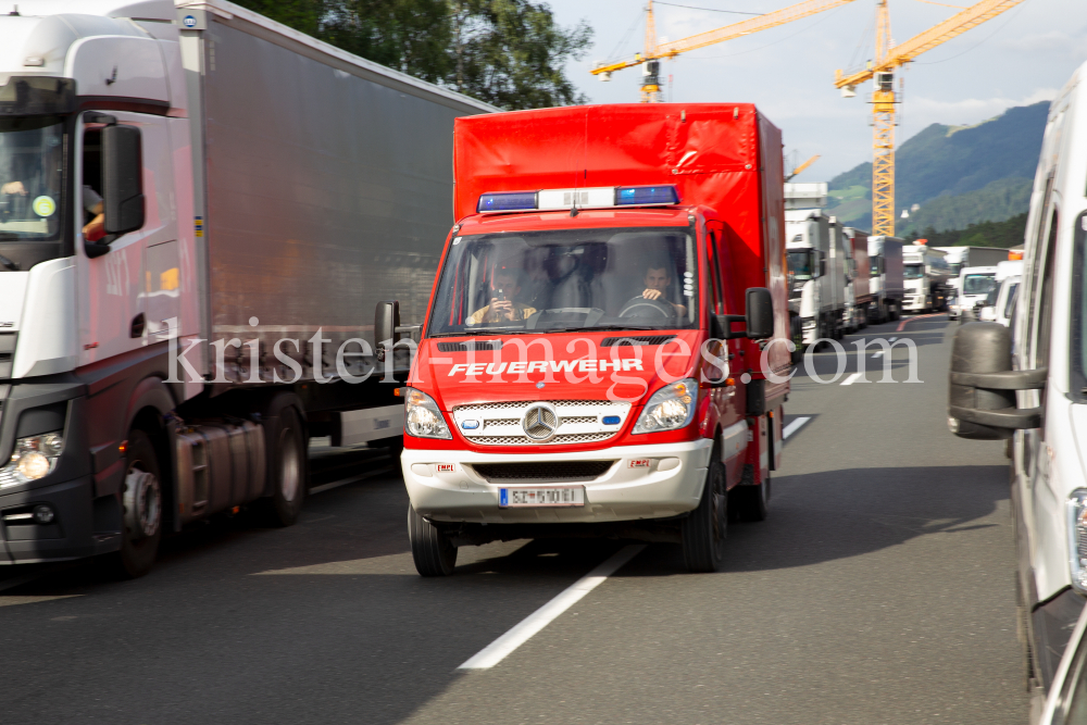 Stau / Rettungsgasse / A12 Inntalautobahn, Tirol, Austria by kristen-images.com