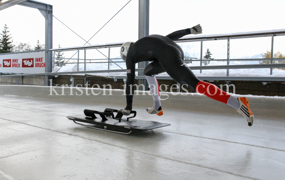 Samuel Maier (AUT) / Skeleton / Bobbahn Innsbruck-Igls by kristen-images.com