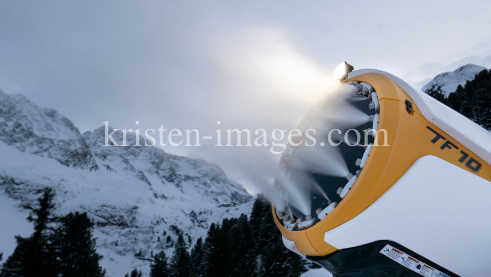 Stubaier Gletscher, Stubaital, Tirol, Austria / Schneekanone by kristen-images.com