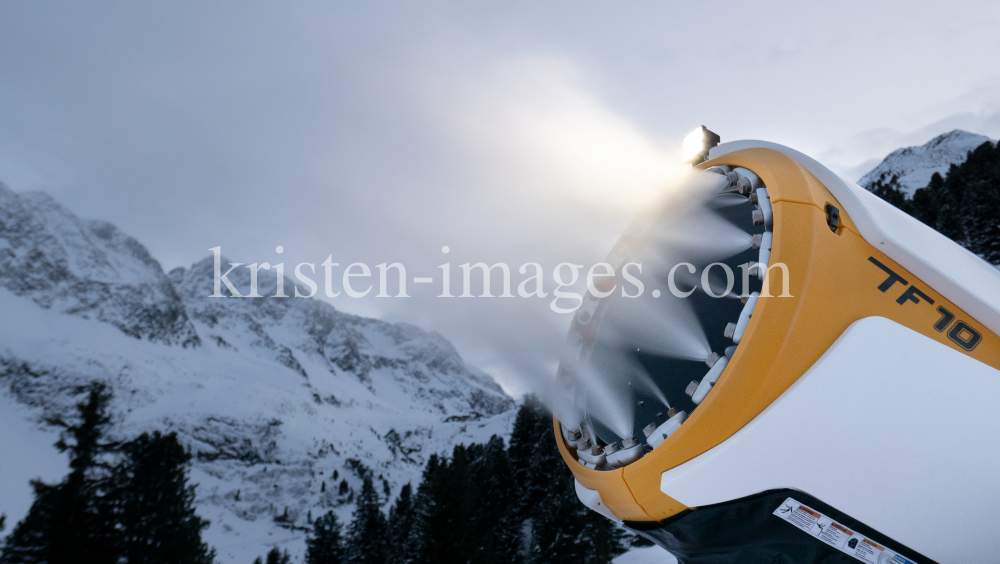 Stubaier Gletscher, Stubaital, Tirol, Austria / Schneekanone by kristen-images.com