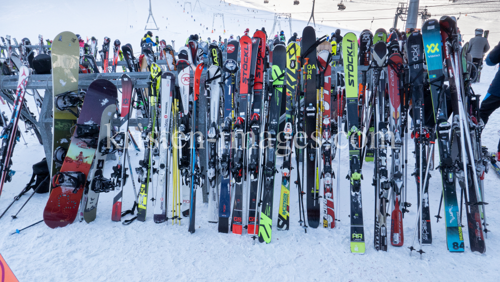 Stubaier Gletscher, Tirol, Austria / Skiständer, Snowboardständer by kristen-images.com