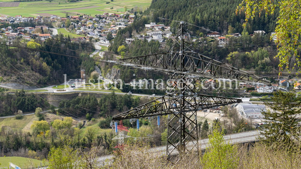 Umspannwerk Vill, Tirol, Austria / Hochspannungsmast, Hochspannungsleitung by kristen-images.com