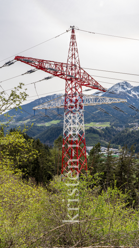 Umspannwerk Vill, Tirol, Austria / Hochspannungsmast, Hochspannungsleitung by kristen-images.com