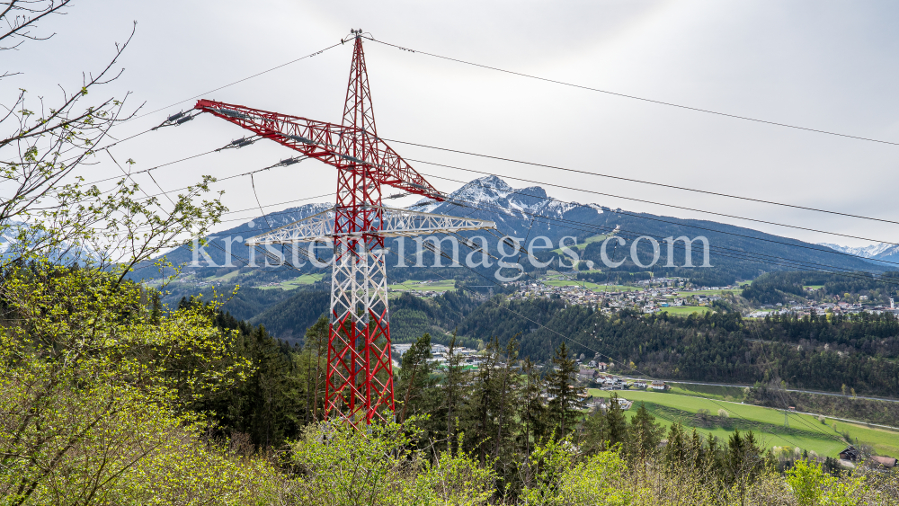 Umspannwerk Vill, Tirol, Austria / Hochspannungsmast, Hochspannungsleitung by kristen-images.com