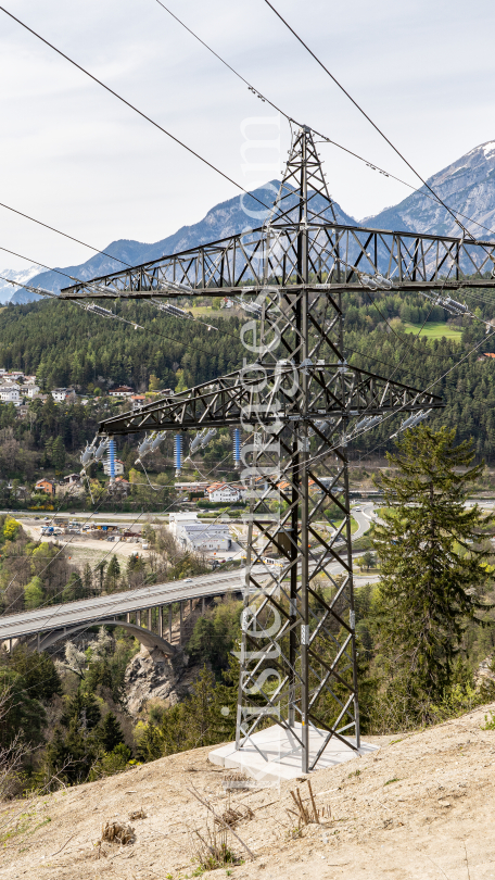 Umspannwerk Vill, Tirol, Austria / Hochspannungsmast, Hochspannungsleitung by kristen-images.com