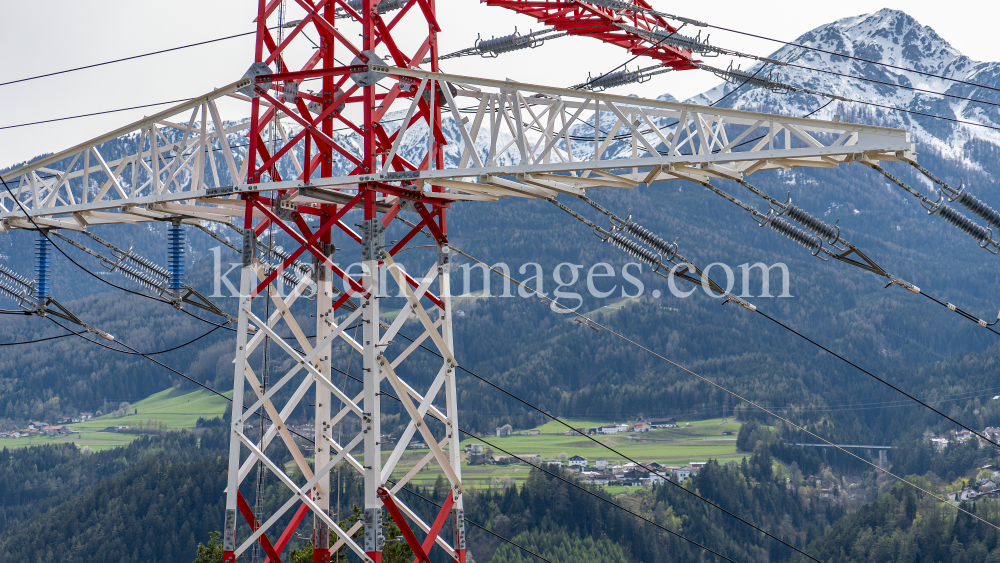 Umspannwerk Vill, Tirol, Austria / Hochspannungsmast, Hochspannungsleitung by kristen-images.com