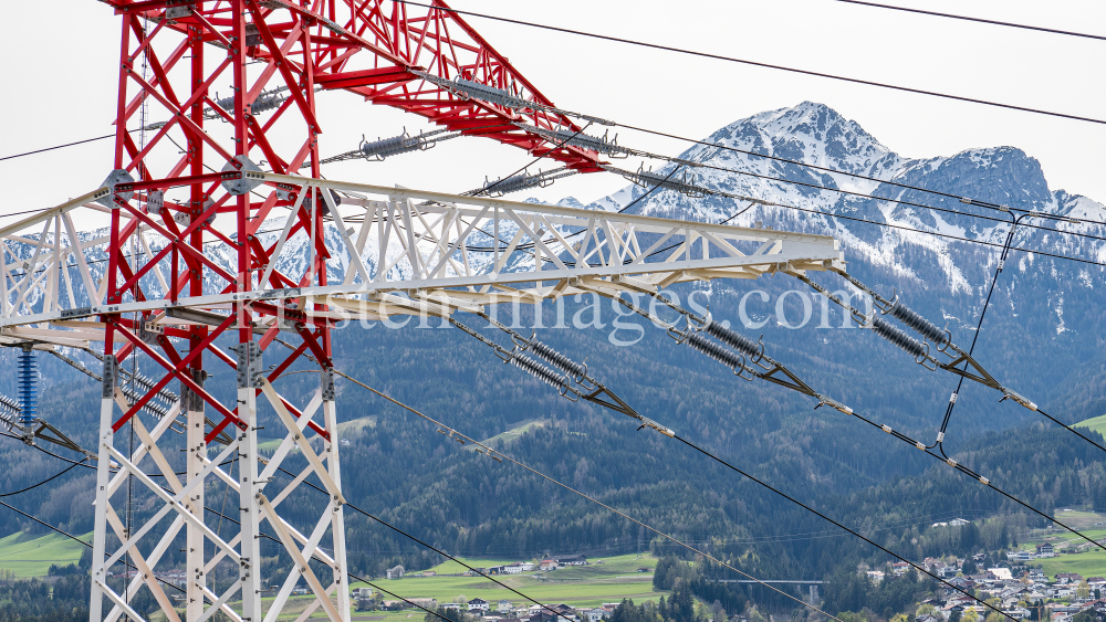 Umspannwerk Vill, Tirol, Austria / Hochspannungsmast, Hochspannungsleitung by kristen-images.com