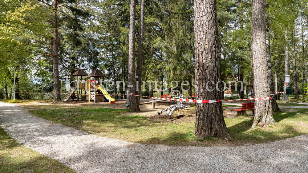 Spielplatz gesperrt / Kurpark Igls, Innsbruck, Tirol, Austria by kristen-images.com