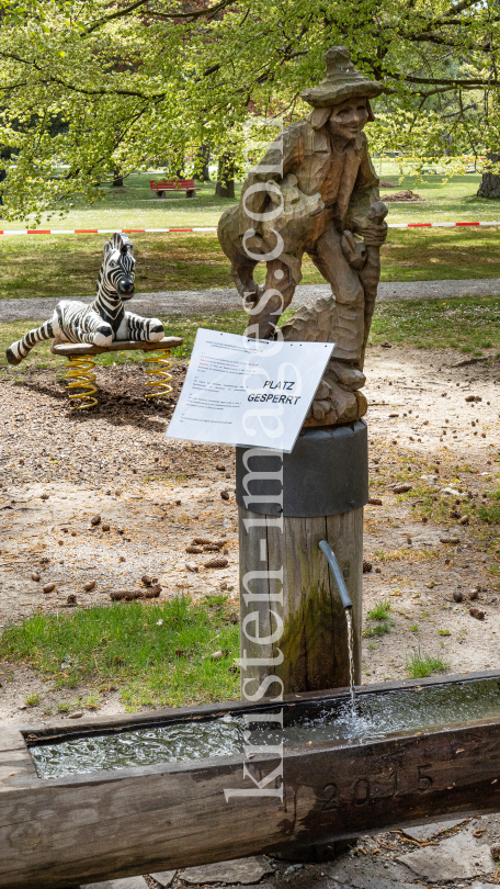 Spielplatz gesperrt / Kurpark Igls, Innsbruck, Tirol, Austria by kristen-images.com