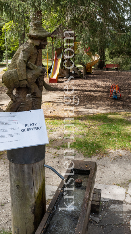 Spielplatz gesperrt / Kurpark Igls, Innsbruck, Tirol, Austria by kristen-images.com