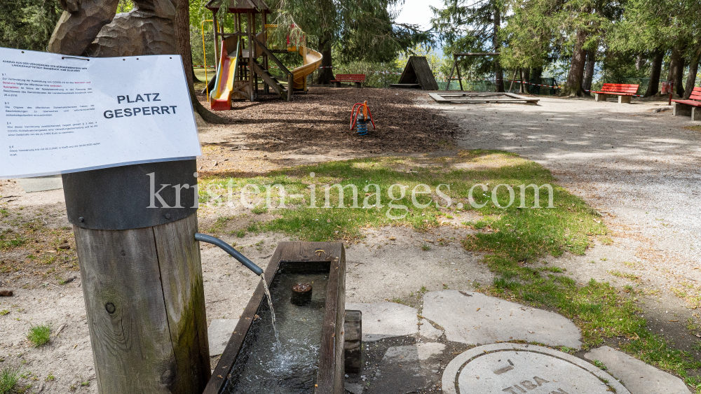 Spielplatz gesperrt / Kurpark Igls, Innsbruck, Tirol, Austria by kristen-images.com