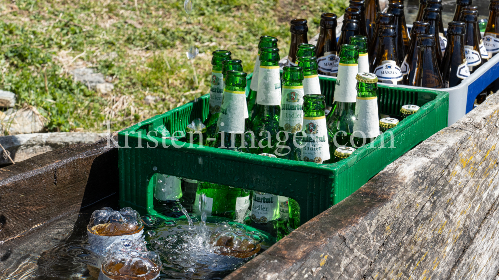 Bier im Brunnen / Lanser Alm, Lans, Patscherkofel, Tirol, Austria by kristen-images.com