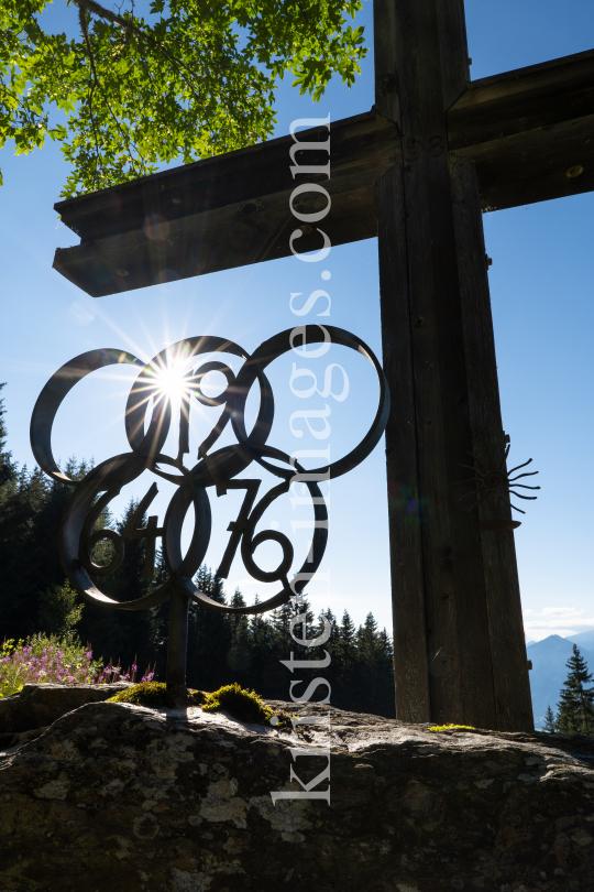 Olympische Ringe von 1964 und 1976 / Kreuz / Patscherkofel, Tirol, Austria by kristen-images.com