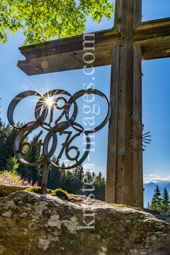 Olympische Ringe von 1964 und 1976 / Kreuz / Patscherkofel, Tirol, Austria by kristen-images.com