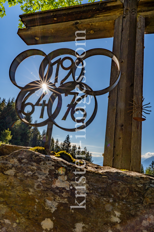 Olympische Ringe von 1964 und 1976 / Kreuz / Patscherkofel, Tirol, Austria by kristen-images.com