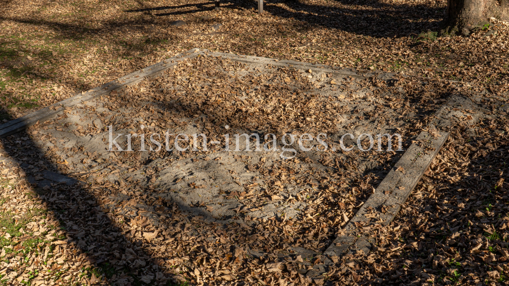 Spielplatz im Herbst in Igls, Gsetzbichl, Innsbruck, Tirol, Austria by kristen-images.com