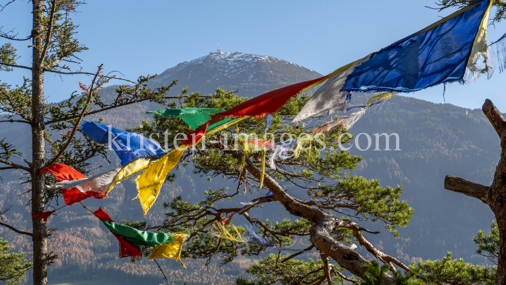 Tibetische Gebetsfahnen / Viller Kopf, Paschberg, Vill, Innsbruck, Tirol, Austria by kristen-images.com