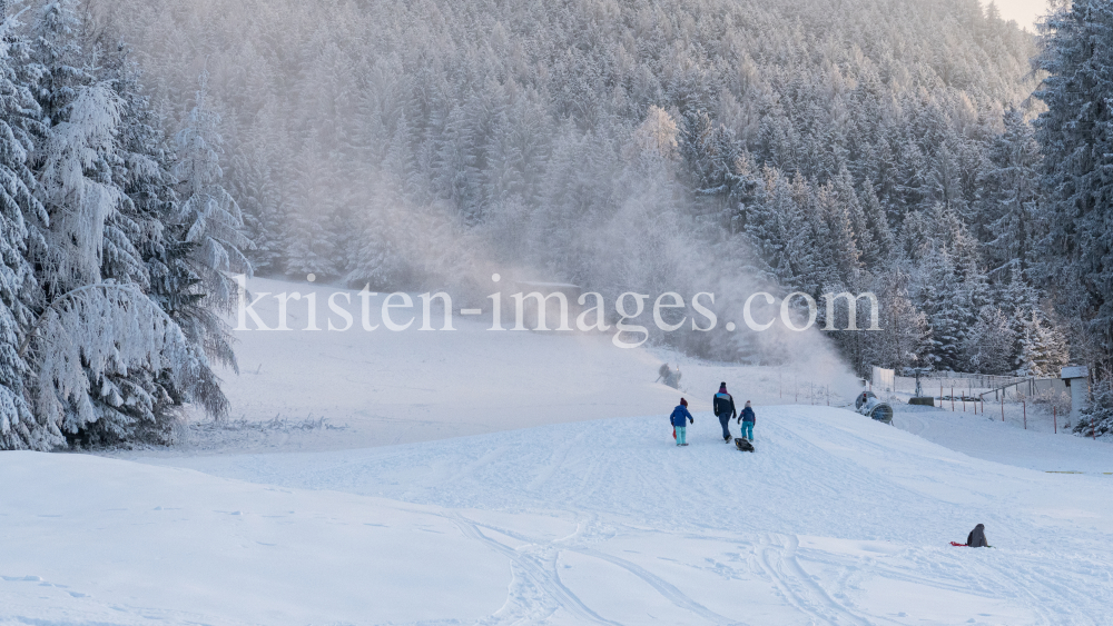 Schneekanonen / Zielschuss Olympiaabfahrt, Patscherkofel, Igls, Innsbruck, Tirol, Austria by kristen-images.com