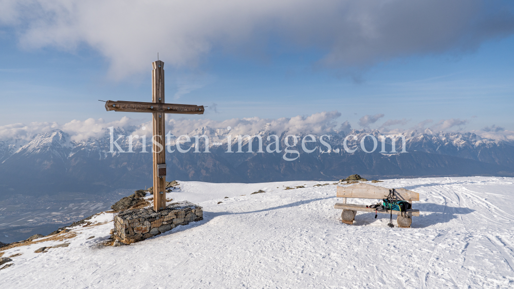 Gipfelkreuz Schartenkogel, Glungezer, Tirol, Austria by kristen-images.com