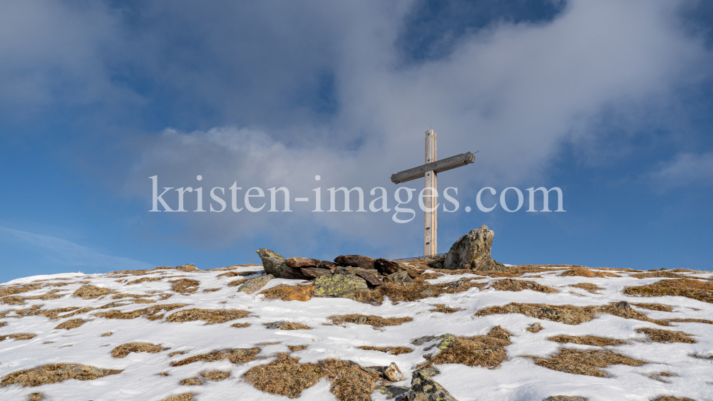 Gipfelkreuz Schartenkogel, Glungezer, Tirol, Austria by kristen-images.com