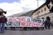 Demonstration am Brennerpass / Tirol