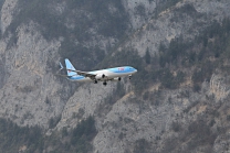 TUI Flugzeug / Landeanflug Innsbruck
