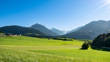 Blick von Patsch in das Stubaital, Tirol, Austria