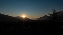Sonnenuntergang Igls, Innsbruck, Tirol, Austria