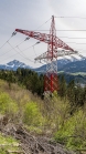 Umspannwerk Vill, Tirol, Austria / Hochspannungsmast, Hochspannungsleitung