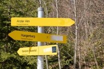 Wanderwegschilder Arzler Alm, Nordkette, Innsbruck, Tirol, Austria
