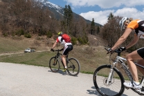 Mountainbiker / Arzler Alm, Nordkette, Innsbruck, Tirol, Austria