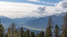 Blick von der Lanser Alm in das Inntal, Lans, Patscherkofel, Tirol, Austria