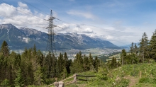 Hochspannungsmast, Hochspannungsleitung / Lanser Kopf, Paschberg, Lans, Tirol, Austria