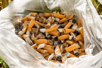 Zigarettenstummel / Kippen im Müllsack