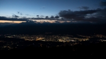 Innsbruck bei Nacht, Inntal, Tirol, Austria 