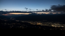 Innsbruck bei Nacht, Inntal, Tirol, Austria 