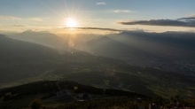 Sonnenuntergang über dem Inntal, Innsbruck, Tirol, Austria