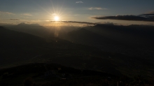 Sonnenuntergang über dem Inntal, Innsbruck, Tirol, Austria