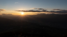 Sonnenuntergang über dem Inntal, Innsbruck, Tirol, Austria