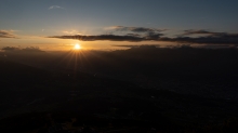 Sonnenuntergang über dem Inntal, Innsbruck, Tirol, Austria