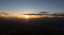 Sonnenuntergang über dem Inntal, Innsbruck, Tirol, Austria