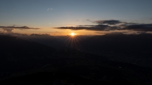 Sonnenuntergang über dem Inntal, Innsbruck, Tirol, Austria