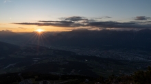 Sonnenuntergang über dem Inntal, Innsbruck, Tirol, Austria