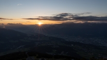 Sonnenuntergang über dem Inntal, Innsbruck, Tirol, Austria