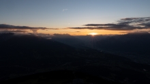 Sonnenuntergang über dem Inntal, Innsbruck, Tirol, Austria