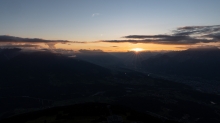 Sonnenuntergang über dem Inntal, Innsbruck, Tirol, Austria