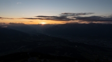 Sonnenuntergang über dem Inntal, Innsbruck, Tirol, Austria