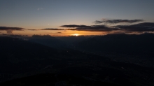 Sonnenuntergang über dem Inntal, Innsbruck, Tirol, Austria