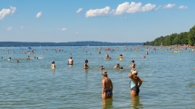 Erholungsgebiet Ambach, Starnberger See, Bayern, Deutschland