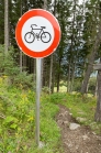 Mountainbiken, Radfahren verboten